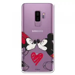 Funda Para Samsung Galaxy S9 Plus Oficial De Disney Mickey Y Minnie Beso - Clásicos Disney