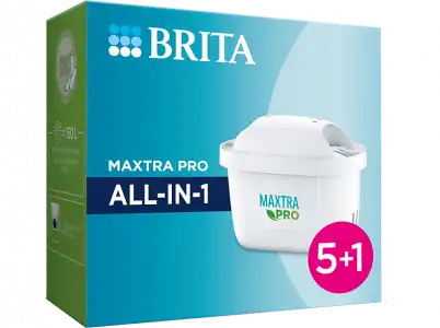 Recambio de filtros - Brita Maxtra PRO All-in-1, Pack 6, Para y Flow, Blanco