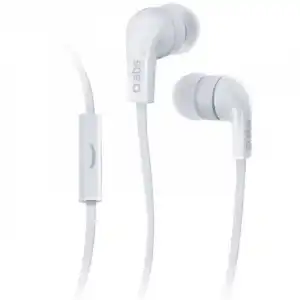 SBS Mix 30 Auriculares Estéreo In-Ear con Cable Plano Blancos
