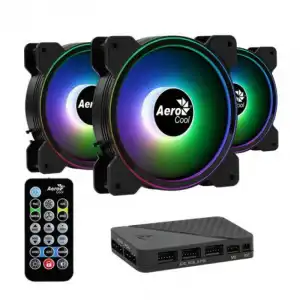 Aerocool Saturn 12F ARGB Pro Kit de 3 Ventiladores Suplementarios 120mm Negros