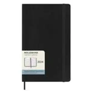 Agenda anual 2024 Moleskine L mes visto tapa blanda Negro