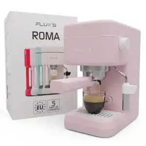 Cafetera Express Con Espumador De Leche Y Bomba Italiana Flux's Roma