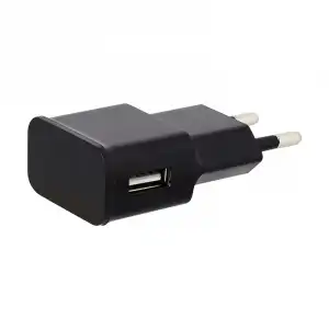 Cargador de red HIGH ONE 1 USB 2,4 A acodado negro