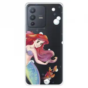 Funda Para Vivo V23 Oficial De Disney Ariel Y Sebastián Burbujas - La Sirenita
