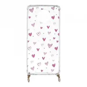 Funda Silicona Colgante Corazones Rosas Para Xiaomi Redmi Note 9t