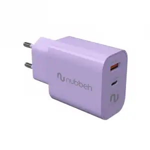 Nubbeh Booth Cargador Pared PD USB-C 30W Quick Charger 3.0 Lila