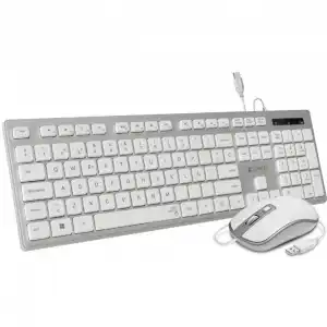 Subblim Ergo Combo Teclado + Ratón USB Plata/Blanco
