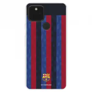 Funda Para Google Pixel 5a Del Fc Barcelona Fondo Rayas Verticales - Licencia Oficial Fc Barcelona