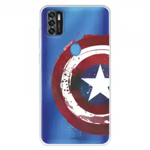 Funda Para Zte Blade A31 Oficial De Marvel Capitán América Escudo Transparente - Marvel