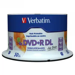 Verbatim DVD+R DL Doble Capa 8x Printable Tarrina 50 Unds