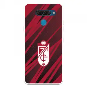 Funda Para Lg Q60 Del Granada Cf Escudo - Líneas Rojas Y Negras Escudo - Líneas Rojas Y Negras - Licencia Oficial Granad