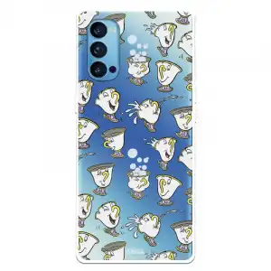 Funda Para Oppo Reno4 5g Oficial De Disney Chip Potts Siluetas - La Bella Y La Bestia