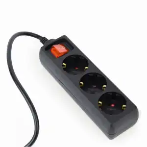 Gembird EG-PSU3-01 Regleta UPS 3 Tomas Schuko con Interruptor Fusible Conexión C14 60cm