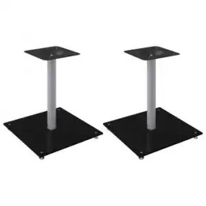 Soportes De Altavoces 2 Uds Vidrio Templado Plata Negro 1 Pilar Vidaxl