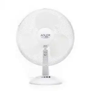 Ventilador Mesa Silencioso, Diámetro Ext. 40cm, 3 Velocidades, Oscilante, Orientación Ajustable Blanco 90w Adler Ad7304
