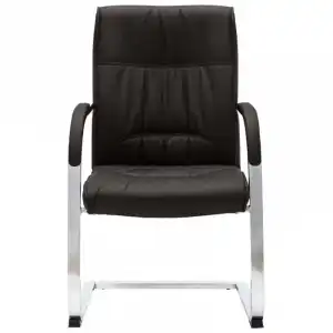 VidaXL Silla de Oficina Voladiza de Cuero Sintético Negra