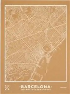 Barcelona Mapa de Corcho Woody Map L