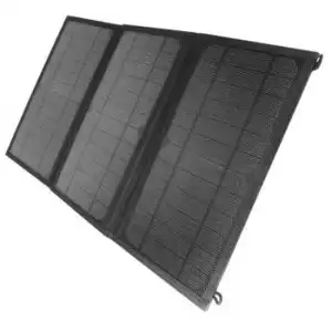 Cargador Solar Universal Usb + Usb-c De 18w Plegable Y Resistente Al Agua Negro