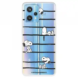 Funda Oficial de Peanuts Snoopy Rayas para Realme 9 Pro+