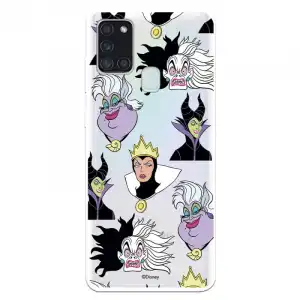 Funda Para Samsung Galaxy A21s Oficial De Disney Villanas Patrón - Villanas Disney