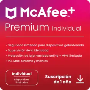 McAfee+ Premium Individual Dispositivos Ilimitados 1 Año Licencia Digital