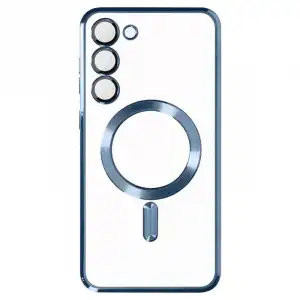 Avizar Funda Magsafe de Silicona con Protección de Cámara Azul/Transparente para Samsung S23