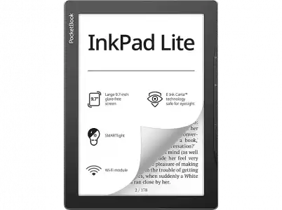 eBook - PocketBook Inkpad Lite, 9.7", HD+, 150 ppp, 8 GB, G-Sensor, SmartLight, Wi-Fi, Gris