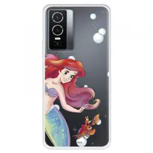 Funda Para Vivo Y76 5g Oficial De Disney Ariel Y Sebastián Burbujas - La Sirenita