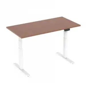 Kimex Escritorio Motorizado Sentado/de Pie 150x75cm, Altura 62-128cm, Tablero Nogal / Base Blanca, Conectado