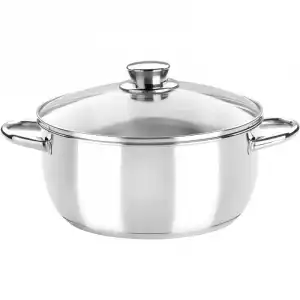 Monix Óptima M451118 Cacerola Alta de Acero Inoxidable con Tapa de Cristal 18cm