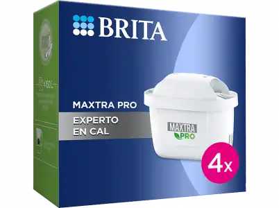 Recambio de filtros - Brita Maxtra PRO Experto en Cal, Pack 4, Para y Flow, Blanco