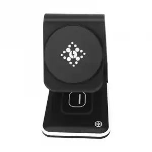 Avizar Base de Carga Magsafe 3 En 1 para iPhone, Airpods Y Apple Watch para Soporte de Vídeo Negro