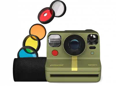 Cámara instantánea - Polaroid Now+ 2ª Generation, Enfoque automático, Montura trípode, Kit lentes colores, Verde