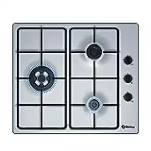 Encimera - Balay 3ETX463MB, Gas, 3 quemadores, Quemador Wok, 60 cm, Inox