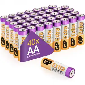GP Xtra LR06 AA Pila Alcalina 1.5V Alto Rendimiento 40 Unidades