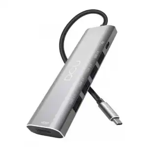 Hub DCU USB-C a HDMI + 4 USB + USB C, Carga 100 W