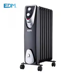 Radiador "black Edition" Sin Aceite 8 Elementos 500/1.000/1.500w Edm