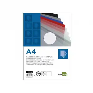 Tapa Encuadernacion Liderpapel Polipropileno Rayado A4 0.5mm Transparente Paquete De 100 Unidades
