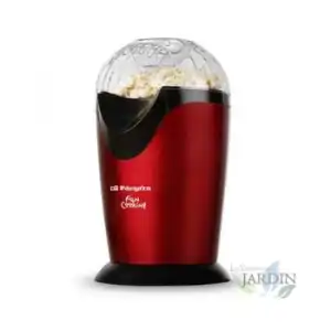 Palomitero Portátil Orbegozo. Rojo Metalizado. Funcionamiento Rápido Y Sencillo. ¡palomitas En 3 Minutos! Potencia 1000 W.