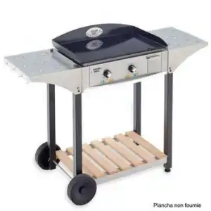 Roller Grill Carro De Acero Inoxidable Y Madera Para Plancha 600 - Chps600