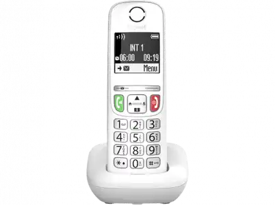 Teléfono - Gigaset E270 /Single /W, Inalámbrico, Bloqueo de llamadas, Compatible con ayudas auditivas, Volumen ajustable, Despertador, Blanco