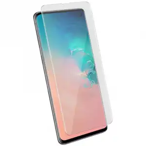 Avizar Protector Cristal Templado Curvo + Kit LED + Adhesivo Líquido para Samsung Galaxy S10