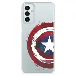 Funda Oficial de Marvel Capitán América Escudo Transparente para Samsung Galaxy M23 5G