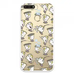 Funda Oficial Disney Chip Potts Siluetas Transparente Para Huawei Y6 2018