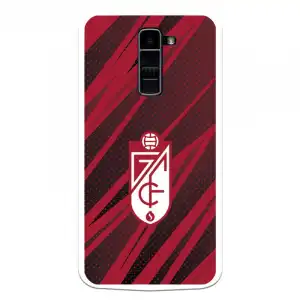 Funda Para Lg K10 4g Del Granada Cf Escudo - Líneas Rojas Y Negras Escudo - Líneas Rojas Y Negras - Licencia Oficial Gra