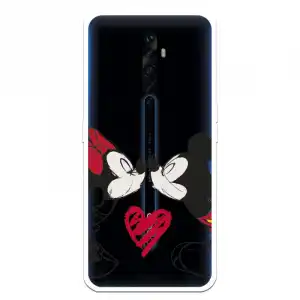 Funda Para Oppo Reno 2z Oficial De Disney Mickey Y Minnie Beso - Clásicos Disney