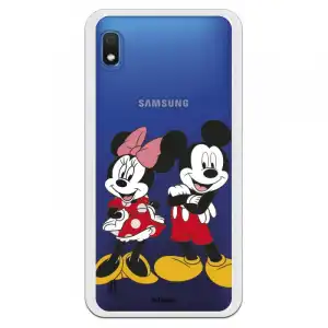 Funda Para Samsung Galaxy A10 Oficial De Disney Mickey Y Minnie Posando - Clásicos Disney