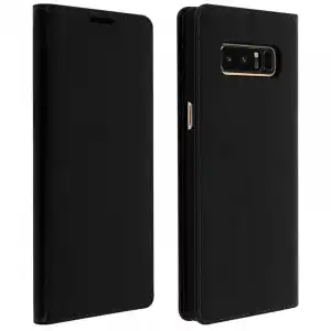 Avizar Funda de Cuero Negra para Samsung Galaxy Note 8