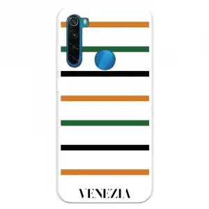 Funda Para Xiaomi Redmi Note 8 Del Venezia Fondo Blanco Rayas - Licencia Oficial Venezia Football Club