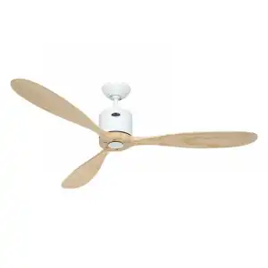 CasaFan Aeroplan Eco Ventilador de Techo Motor DC con Luz y Mando 132cm Madera Maciza/Blanco